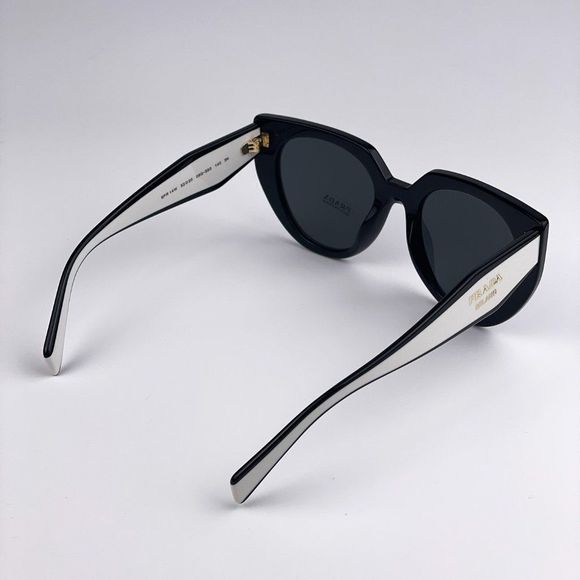 Prada PR14WS 09Q-5S0 Sunglasses Black Gray Cat Eye Oversized Women - Picture 8 of 10
